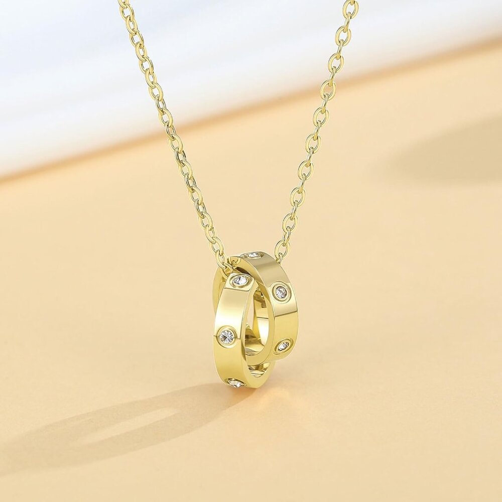 Interlocking Circle Pendant Necklace - Perfect Gi… - image 4